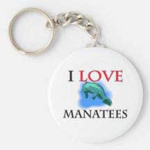 I Love Manatees Key Chains