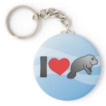 I Love Manatees Keychains