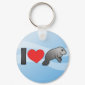I Love Manatees Round Keychain