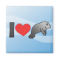 I Love Manatees Square Magnet