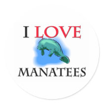 I Love Manatees stickers