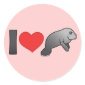 I Love Manatees Round Sticker