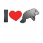 I Love Manatees Ladies Baby Doll Fitted T-Shirt