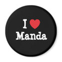 I love Manda heart T-Shirt magnets