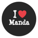I love Manda heart T-Shirt stickers