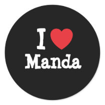 I love Manda heart T-Shirt stickers by funnycustomtshirts I love Manda heart T-Shirt stickers