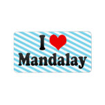 I Love Mandalay, Myanmar Personalized Address Labels
