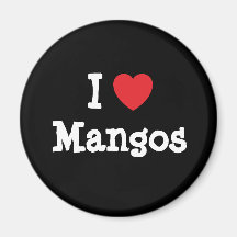 I love Mangos heart T-Shirt Fridge Magnets