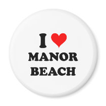 I Love Manor Beach California Refrigerator Magnet