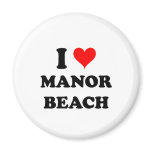 I Love Manor Beach California Refrigerator Magnet
