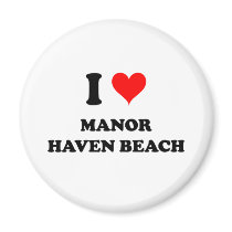 I Love Manor Haven Beach New York Magnet