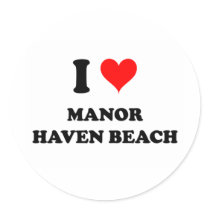 I Love Manor Haven Beach New York Stickers