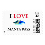 I Love Manta Rays postage