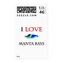 I Love Manta Rays Postage Stamp