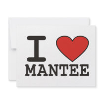 I Love Mantee Personalized Invitations