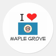 I Love Maple Grove Minnesota Round Stickers