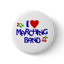 I Love Marching Band buttons