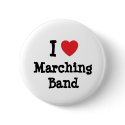 I love Marching Band heart custom personalized buttons