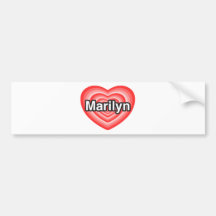 I love Marilyn. I love you Marilyn. Heart Bumper Stickers