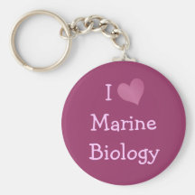 I Love Marine Biology Keychains
