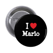 I love Mario heart custom personalized Buttons
