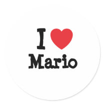 I love Mario heart T-Shirt stickers by funnycustomtshirts I love Mario heart T-Shirt stickers