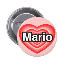 I love Mario. I love you Mario. Heart Pins