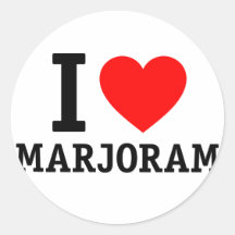 I Love Marjoram Round Stickers