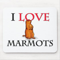 I Love Marmots Mouse Mat