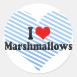 I Love Marshmallows Round Sticker