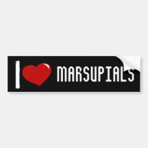 I Love Marsupials Bumper Sticker