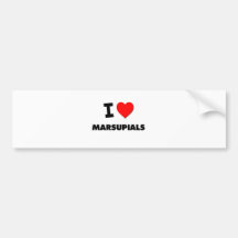 I Love Marsupials Bumper Sticker