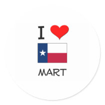 I Love Mart Texas Round Sticker