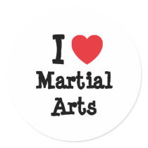 I love Martial Arts heart custom personalized stickers