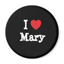 I love Mary heart custom personalized magnets