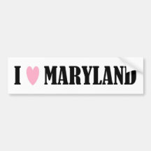 I LOVE MARYLAND BUMPER STICKER