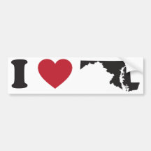 I Love Maryland Bumper Sticker