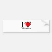 I Love Maryland Bumper Sticker