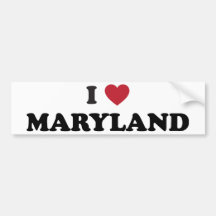 I Love Maryland Bumper Sticker