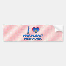 I love Maryland, New York Bumper Sticker