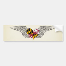 I Love Maryland -wings Bumper Sticker