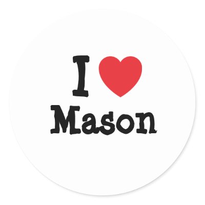 Personalized Stickers on Love Mason Heart Custom Personalized Round Sticker From Zazzle Com