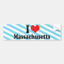 I Love  Massachusetts Bumper Sticker