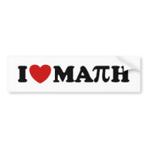 I Love Math bumper stickers