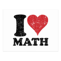 I Love Math Post Cards