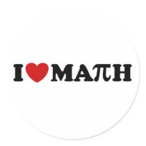 I Love Math Round Stickers