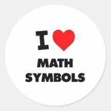 I Love Math Symbols Sticker