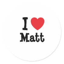 I love Matt heart custom personalized stickers by funnycustomtshirts I love Matt heart custom personalized stickers