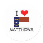I Love Matthews North Carolina Stickers