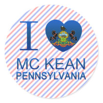 I Love Mc Kean, PA Sticker